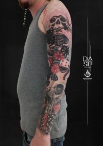 Dices Cards Skulls Tattoo Sleeve Danny ShoeStar DASH Wien