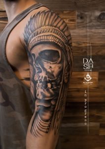 Indian Skull Indianer Totenkopf Tattoo Danny ShoeStar DASH TATTOO