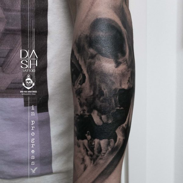 Realistic Skull Danny ShoeStar Wien Vienna Dash Tattoo